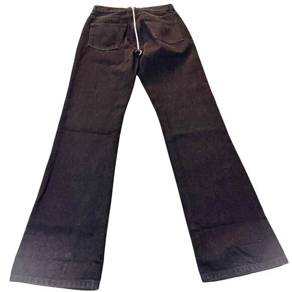 Revice Long Zipper Front Black Denim Distressd Straight Jean Size 28 NWT - Picture 3 of 8